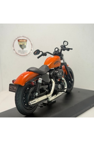 Harley Davidson Iron 883 Motorcycles Racing Turuncu Model Motosiklet 1:12 Ölçekli