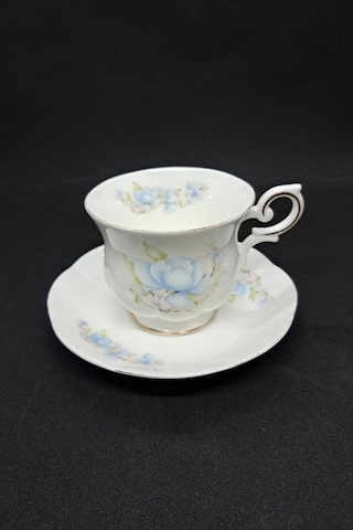 Fine Bone China Mavi Satsuma Desenli Vintage Çay Fincanı