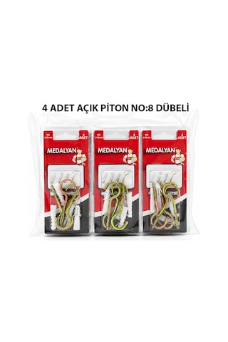 Medalyan Dl-28 Açık Piton Dübelli - 21x100 Mm 4 Adet- 12'li Paket