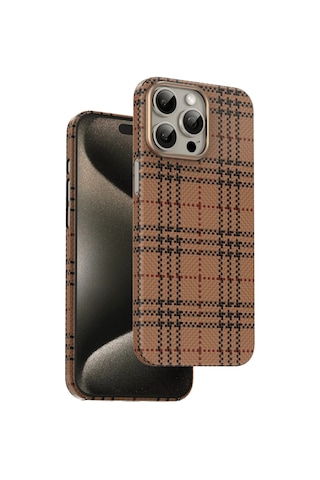 Fuchsia İphone 15 Pro Max İle Uyumlu Scots Manyetik Şarj Destekli Çöl Titanyum Kılıf