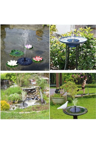 Wezone Güneş Enerjili Kuş Banyosu Çeşmesi - 6 Nozullu Taşınabilir Bahçe Havuz Pompası