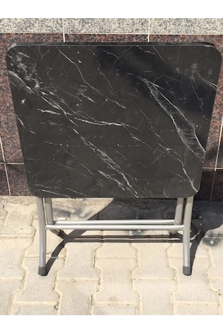 Sadeceonda Siyah Katlanır Balkon Masası - 60x60 Cm