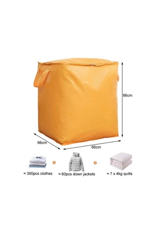 Sones 300l Büyük Kapasiteli Yorgan Saklama Çantası Kalın Su Geçirmez Toz Geçirmez Dayanıklı Giysi Saklama Çantası Saplı Sarı