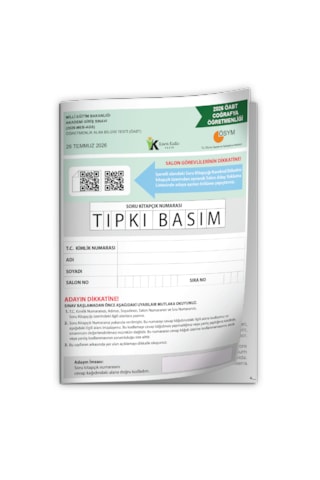 2026 Meb-ags Öabt Coğrafya Öğretmenliği Ösym Tıpkı Basım Kitapçığı Türkiye Geneli Deneme