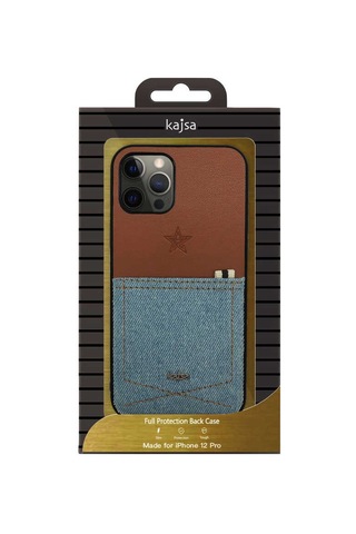 Kajsa Apple Uyumlu iPhone 12 Kılıf Cep Tasarımlı Kajsa Denim Kapak ZORE-216621