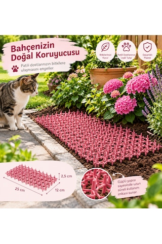 Arkado Kedi Matı Pembe 10 Adet Bahçe Balkon Dış Mekan
