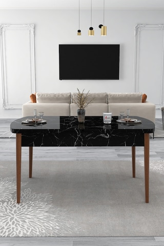 Renlife Açılır Yemek Masası Ve Sandalye Seti Metal Ayaklı 4 Sandalye + 80x130 Masa Bendir Bendir Gri