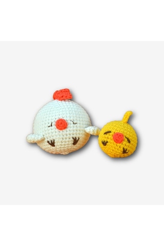Hello Adorable Amigurumi Tığ İşi Kit Anne & Bebek Civciv Açık Kahverengi