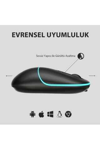 Lecoo Ws210 Siyah Bluetooth & 2.4g Wifi Wireless Charging Mouse