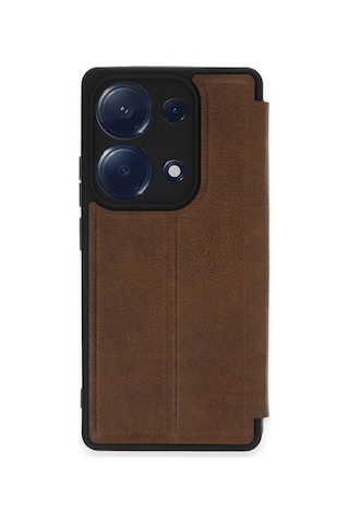 Newface - 230 - Xiaomi Redmi Note 13 Pro 4g Kılıf Flip Cover - Csmo-tex - - Taba