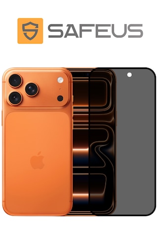 Safeus Tam Kaplayan Hayalet Parmak İzi Bırakmayan Safir Ekran Koruyucu Cam, Apple Uyumlu iPhone 17 Pro Max İle