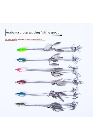 Reedark Lonsan Yeni Alabama Köyü Seti: Liderli Çengel, Yabancı Yem Ve Aksesuarlar - Deniz Ve Göl Balıkçılığı İçin Tam Zirve Sarı Ağ Desenli, 21.5cm, 17g