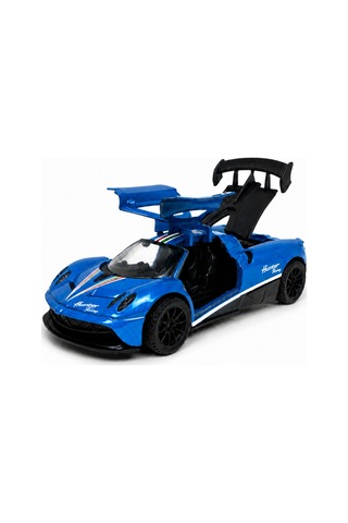 Mavi Metal Süper Spor Oyuncak Araba Martı Kapılı Açılır 1:64 Çek Bırak Model Araç
