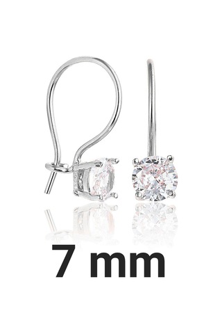 925 ayar Gümüş Rodyum kaplama 7 mm Tektaş Mengeç küpe