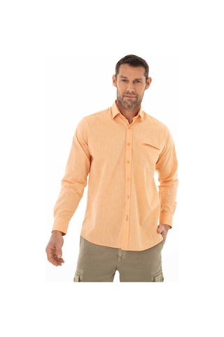 Arma Erkek Uzun Kollu Regular Fit Keten Gömlek Y25485117101 Turuncu