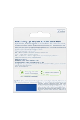 Spf30 Glowy Lips Berry Nemlendirici Dudak Parlatıcısı Ve Bakım Kremi 10 Ml,hyaluronik Asit E Vitamini,gliserin