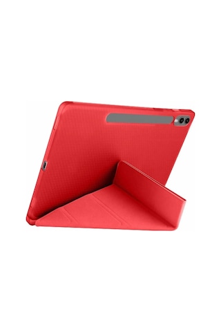 Mey İthalat Samsung Galaxy Uyumlu X610 Tab S9 Fe Plus 12.4 Kılıf Kalemlikli Mars Tablet Kılıfı - Kırmızı