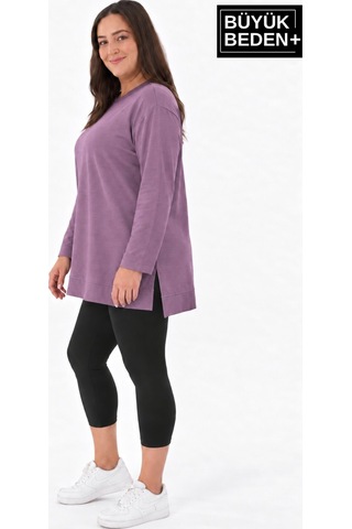 Süperlife Kadın Tunik Büyük Beden İnce Sweatshırt Spr26btk990 Rose