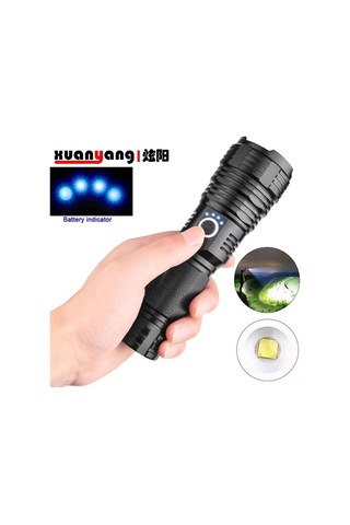 Ranyeek P70 Led El Feneri, Geniş Yakınlaştırma, Parlak Uzaktan Işık, Akım Göstergesi, Acil Dış Mekan Kullanıma Uygun, Veri Kablosu Dahil Çok Renkli