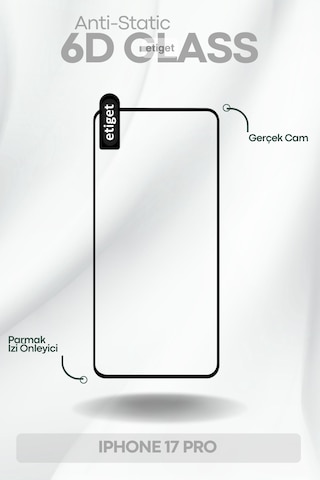 Apple iPhone Uyumlu 17 Pro Esd Antı-statıc Cam Ekran Koruyucu 6d Glass