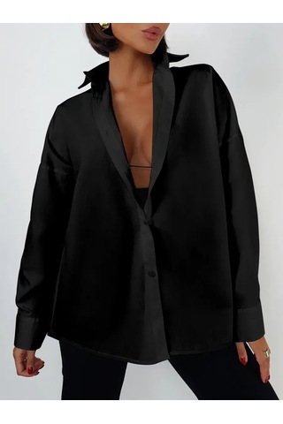 Onnude Oversize Siyah Gömlek 229693674 Siyah