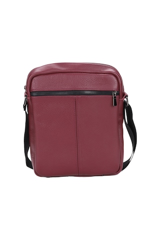 Bizoon Np242 Hakiki Deri Erkek&kadın Postacı Omuz Çantası Mürdüm