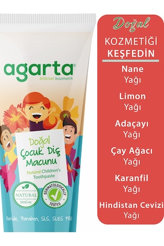 Agarta Doğal Çocuk Diş Macunu 3 x 75 ML