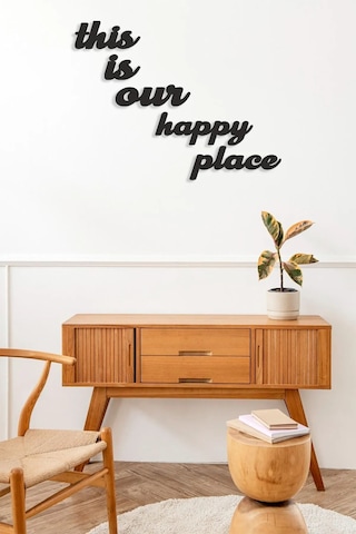 This Is Our Happy Place Duvar Yazısı Ahşap Duvar Dekorasyon