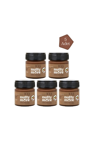 Nutty More %33 Fındık Parçacıklı Kakaolu Fındık Ezmesi 200 Gr X 5 Adet
