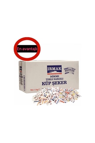 Irmak Tek Sargılı Küp Şeker 5 Kg Hijyenik, Pratik Ve Toplu Tüketim İçin Ekonomik Büyük Paket Tekli