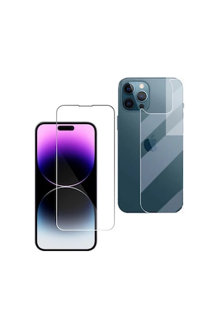Apple iPhone Uyumlu 14 Pro Max Ekran Koruyucu Nano 2 Adet Ön Arka