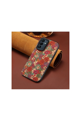 Samsung Galaxy Uyumlu A35 5g Kılıf Zebana Vintage Kumaş Kılıf Desen 1