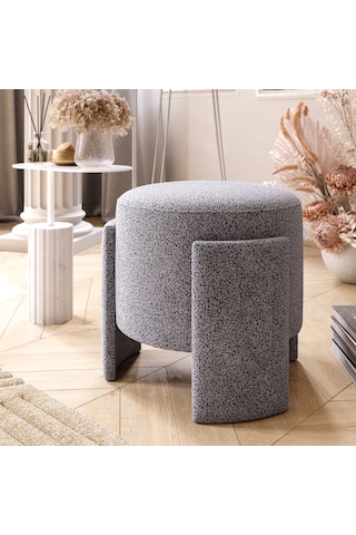 Ash 3 Ayaklı Minimalist Puf, Oturma Odası, Antre Puf Gri