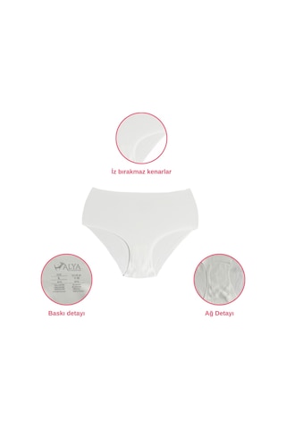Alya Underwear Kadın Dikişsiz Külot Lazer Kesim Yüksek Bel İz Yapmayan Büyük Beden Hayalet Külot İzbırakmaz 6'lı Paket Ekru