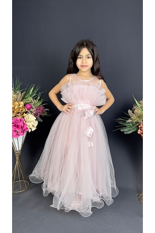 Mnk Baby & Kids Kız Çocuk Robası Katlı Özel Gün Abiye Elbise Mnk0475 001
