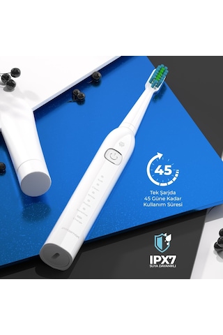 Polosmart Psc74 Şarjlı Diş Fırçası 500 Mah, Ipx7, 5 Mod, 3+1 Yedek Başlık