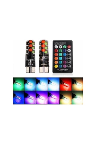 Park Ampulü Rgb T10 Park Ampulü Renk Değiştiren Kumandalı