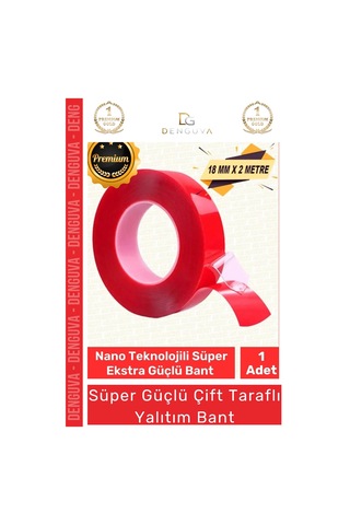 Premium Ekstra Güçlü Çok Amaçlı Çift Taraflı Tamir Cam Dış Mekan Montaj 2mt Silikon Şeffaf Bant