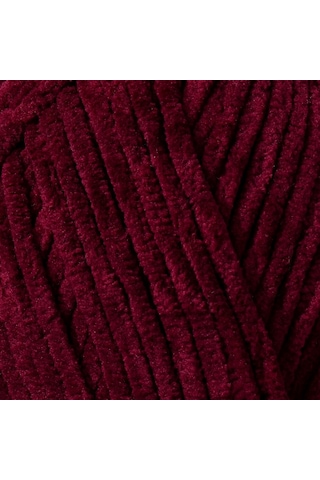 Kadife Örgü İpi 50gr %100 Polyester Yumuşak Pofuduk Bordo