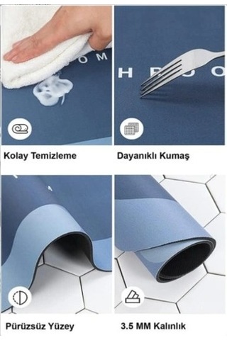 Mey İthalat Süper Emıcı Banyo Paspası Çok Renkli