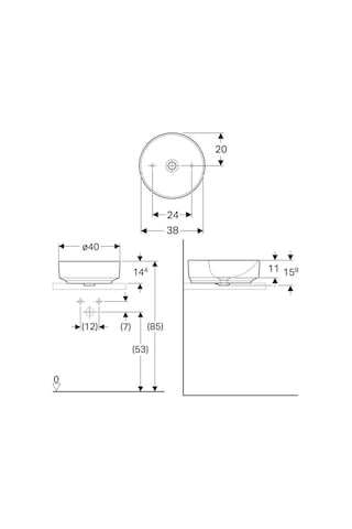 Geberit Variform Çanak Lavabo Yuvarlak 40 CM 500.768.01.2