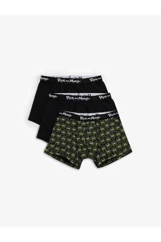 Koton Rick And Morty Lisanslı Pamuklu 3'lü Boxer Seti Siyah 5slm90043mk Siyah