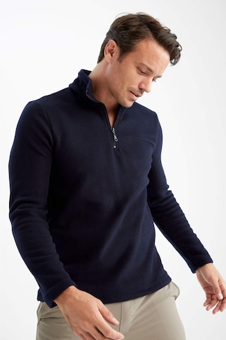 DeFacto Lacivert Tüylenme Yapmayan Soğuk Geçirmez Regular Fit Dik Yaka Fermuarlı Polar Sweatshirt Y3996AZNSNV28