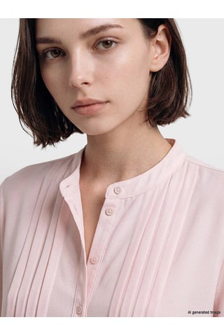 Lcw Modest Pembe Pileli Kuşaklı Oversize Kadın Gömlek Tunik