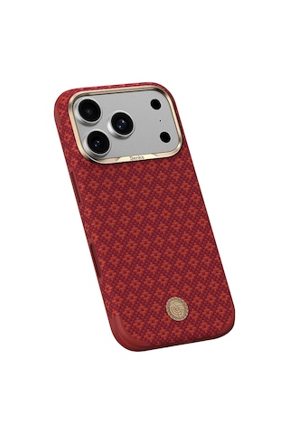 İphone 17 Pro Uyumlu Kılıf M-safe Özellikli Benks Armorpro Armoredge X9 Serisi Kevlar Kapak Kırmızı