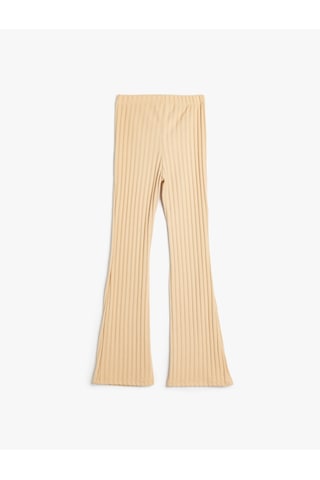 Koton İspanyol Paça Pantolon Ribanalı Viskon Karışımlı Deve Tüyü 5wkg40318ak Taba
