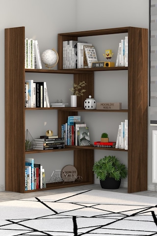 Moonlife Pisagor Kitaplık Ceviz