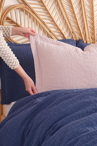 İyi Geceler İstanbul Zen Stone İndigo Çift Kişilik %100 Pamuk Yatak Örtüsü Seti Indigo