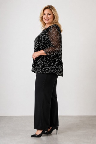 Bihan Store Kadın İşlemeli Ve Işıltılı Abiye Bluz - Y26-4022 Siyah