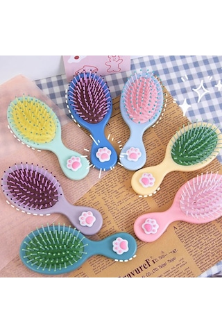 Sevimli Şeker Renk Kedi Pençe Yay Anti-vida Saç Fırçası Tarak Masaj Taşınabilir Dolaşık Çözücü Ev Banyo Saç Fırçası Kadınlar İçin Bebek Şeyler